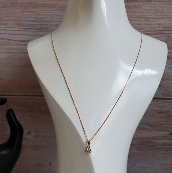 Watch Video / 21" ‘Golden Twilight’ 14K Rose Gold Diamond Pendant Necklace - Picture 7 of 11
